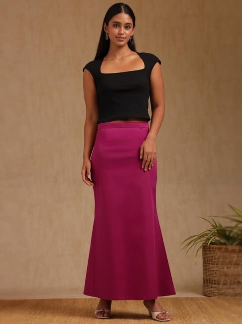 Soch Fuchsia Cotton Spandex Solid Sharewear-picture-12