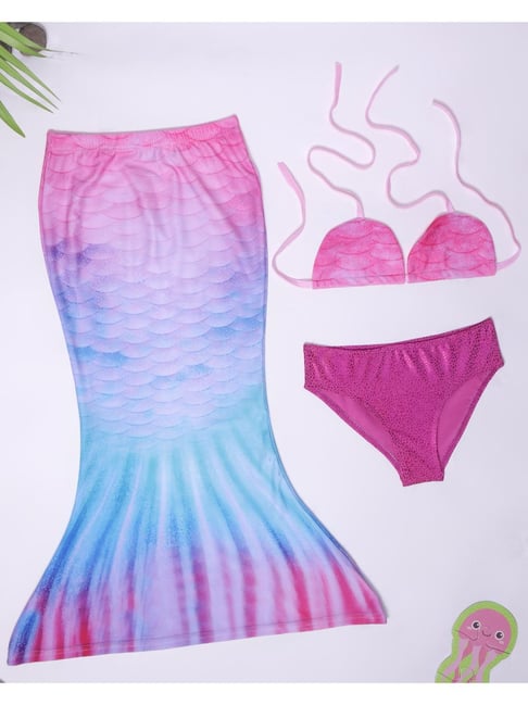 Bubble Berry Girls Multicolor Printed Swimsuit