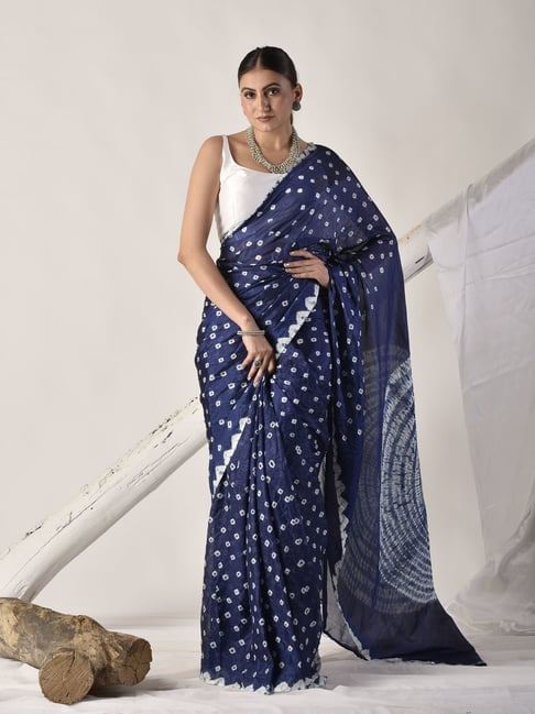 sutra attire Sutra¿Attire Blue Silk Regular Fit Saree-picture-24