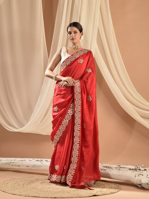 sutra attire Sutra¿Attire Red Silk Regular Fit Saree-picture-38