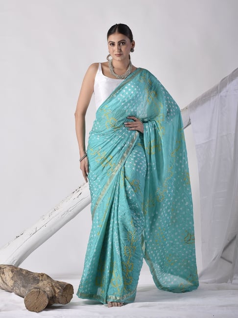 sutra attire Sutra¿Attire Aqua Silk Regular Fit Saree-picture-26