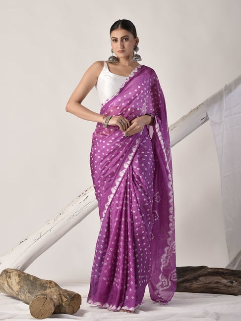 sutra attire Sutra¿Attire Purple Silk Regular Fit Saree-picture-28