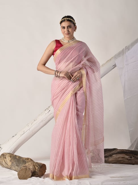 sutra attire Sutra¿Attire Pink Cotton Regular Fit Saree-picture-31