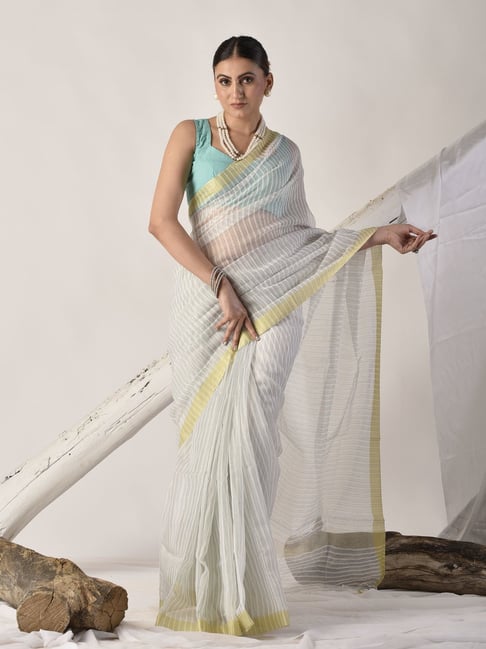 sutra attire Sutra¿Attire Grey Cotton Regular Fit Saree-picture-13