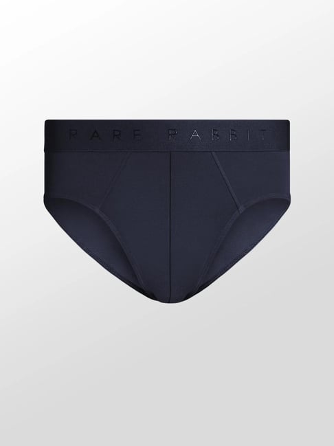 Rare Rabbit Navy Blue Cotton Slim Fit Solid Briefs-picture-17