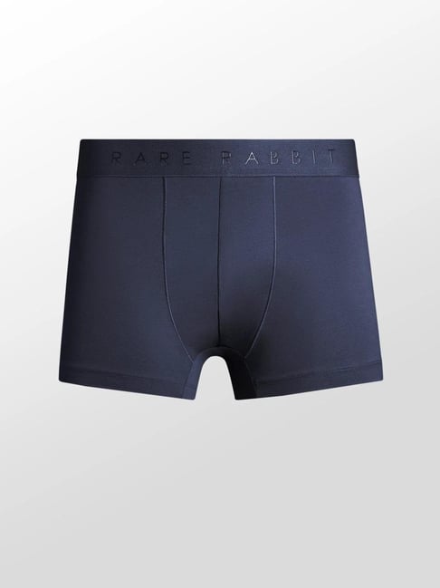 Rare Rabbit Navy Blue Cotton Slim Fit Solid Trunks-picture-19