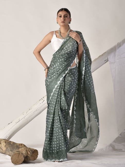 sutra attire Sutra¿Attire Grey Silk Regular Fit Saree-picture-10