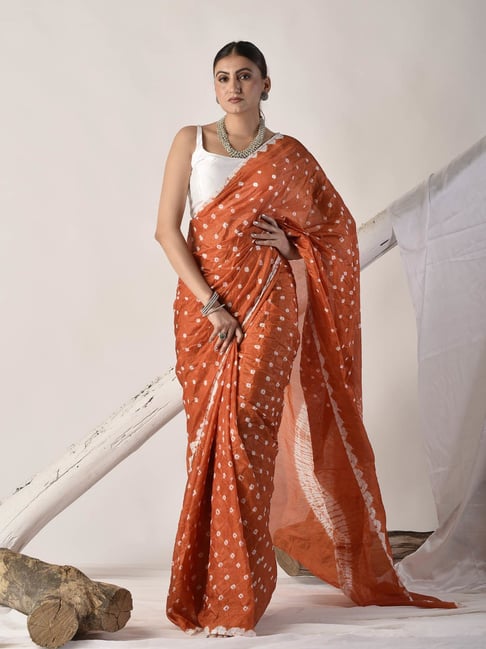 sutra attire Sutra¿Attire Rust Silk Regular Fit Saree-picture-22