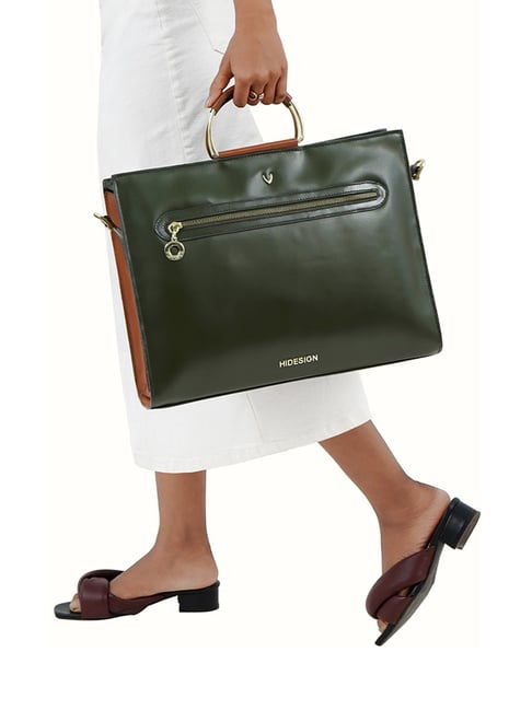 Hidesign EOSS Green Large Leather Briefcase