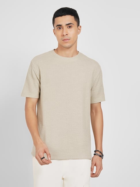7 Alt By Pantaloons Green Cotton Relaxed Fit T-Shirt-picture-44