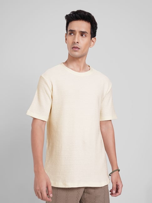 7 Alt By Pantaloons Beige Cotton Relaxed Fit T-Shirt-picture-29