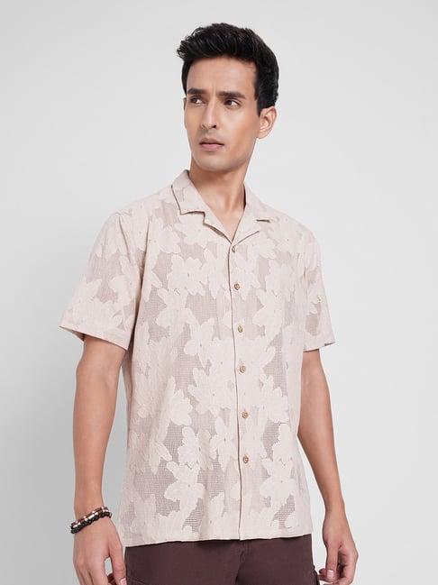 7 Alt By Pantaloons Beige Cotton Relaxed Fit Printed Shirt-picture-40