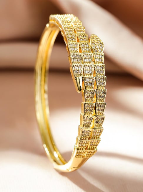 Rubans Gold Cubic Zirconia Openable Classic Bracelet-picture-19