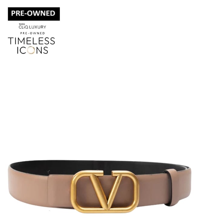 ベルト VALENTINO Caramel leather reversible belt Valentino Garavani VLogo Reversible Leather Belt, 30mm