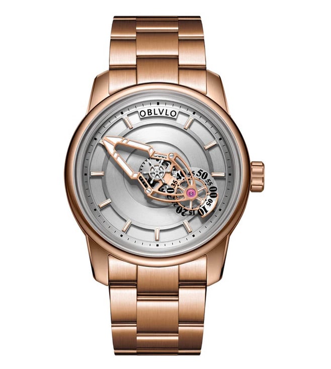 Buy Oblvlo JM Space Series Automatic Men 42 mm JM-SPACE-PWWS-2 for