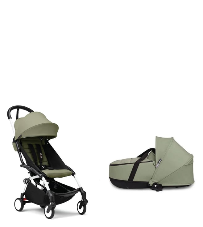 【くり（プロフィールご確認ください） 】yoyo3 6+オリーブ Stokke YOYO3 Complete Olive Frame Aluminium Stroller with Bassinet