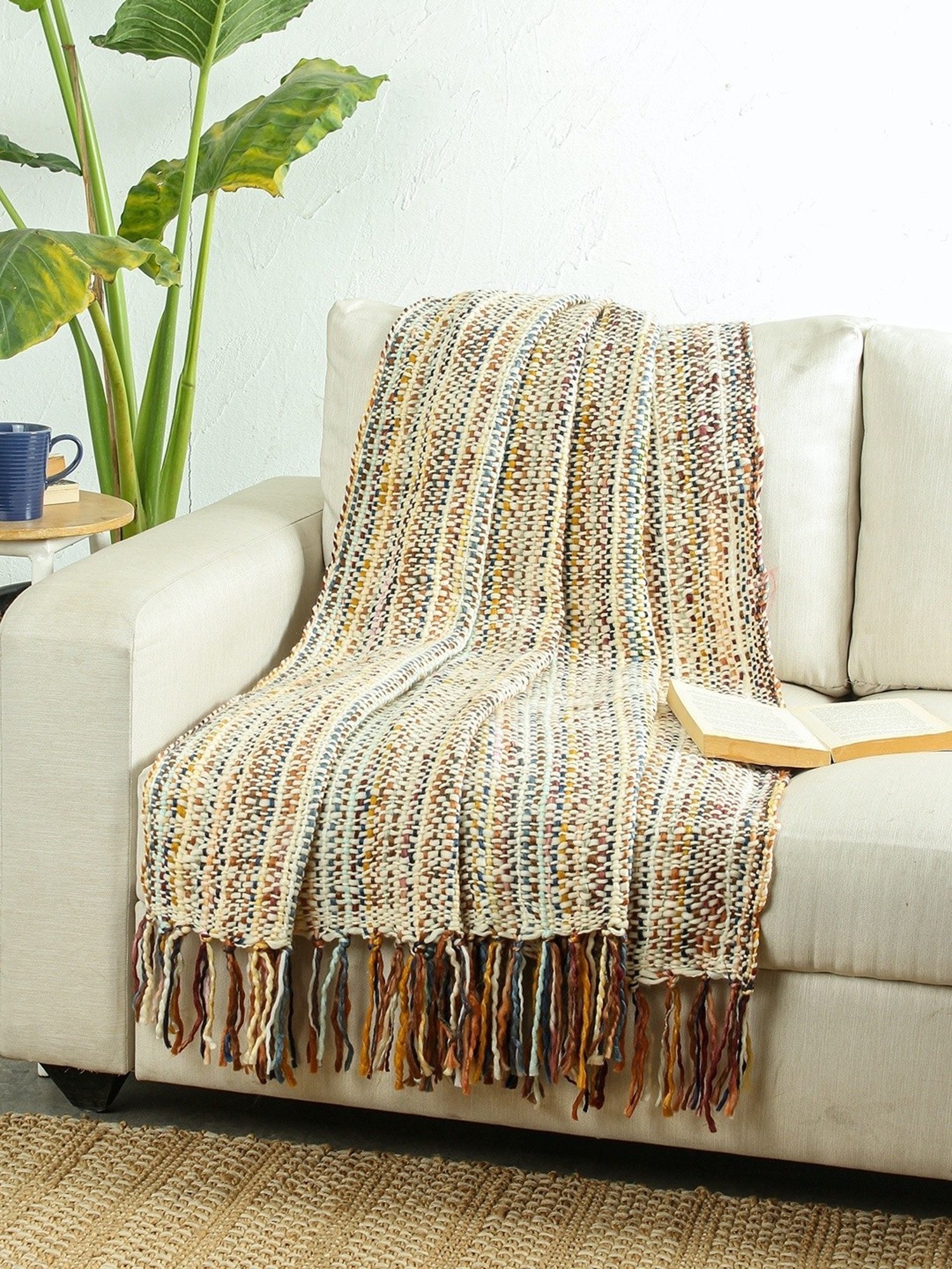 Buy House This Induja Multicolor Acrylic Textured Throw at Best