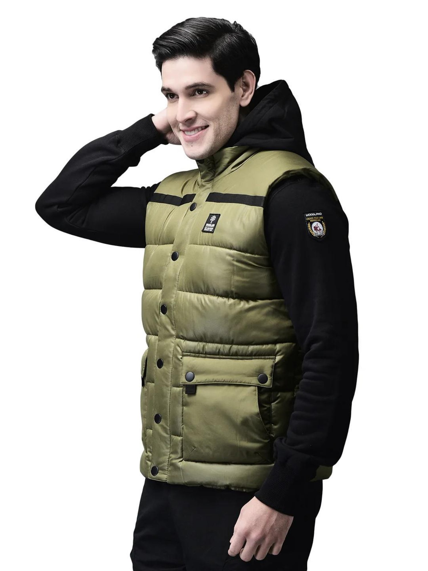 Woodland Lizard Green Regular Fit Jacket