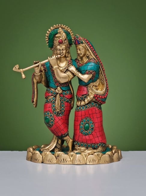 Ekaa Handicrafts Multicolored Radha Krishna Statue Brass-picture-18