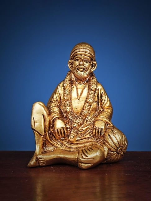 Ekaa Handicrafts Gold Brass Sai Baba Murti Shirdi Idol For Pooja Temple-picture-46