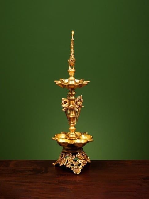 Ekaa Handicrafts Gold Brass Annam Diya Lamp-picture-37