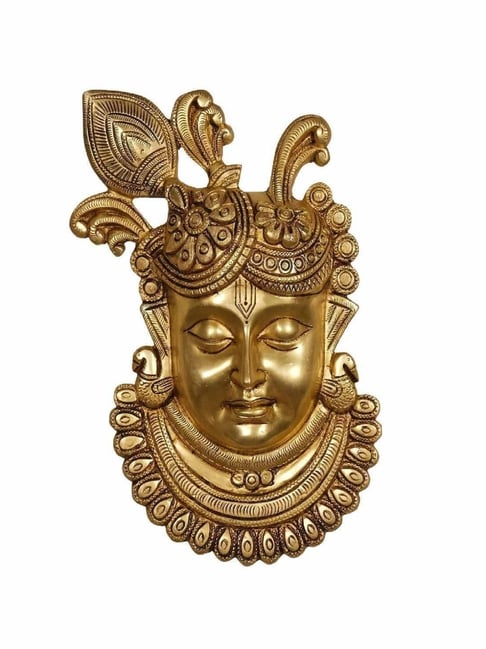 Ekaa Handicrafts Golden Brass Shreenath Ji Wall Hanging Decor-picture-41