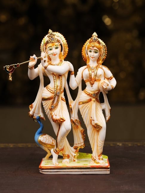 Ekaa Handicrafts Hand Painted 7" Radha Krishna Statue for Home-picture-30