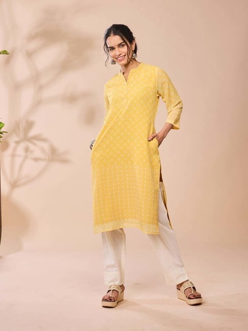 Daali Yellow Regular Fit Printed Kurta-picture-12