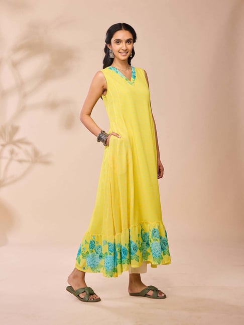 Daali Yellow Regular Fit Printed Kurtas-picture-16