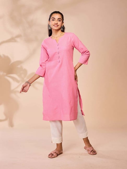 Daali Lavender Cotton Regular Fit Kurta-picture-12