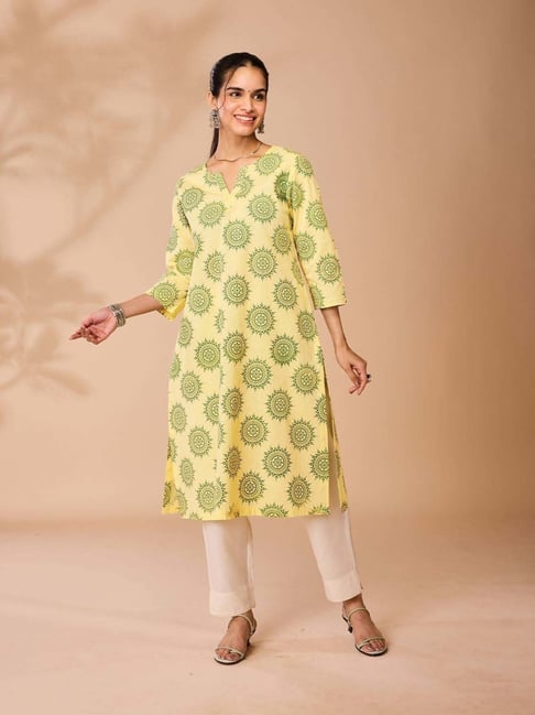Daali Yellow Regular Fit Printed Kurta-picture-10