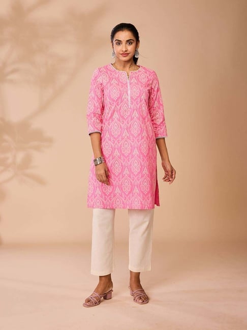 Daali Pink Regular Fit Printed Kurta-picture-41