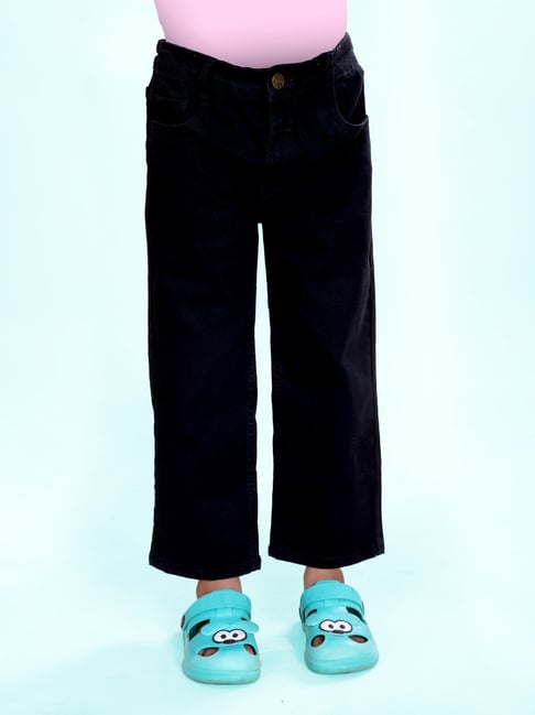 Kiddopanti Girls Black Denim Jeans