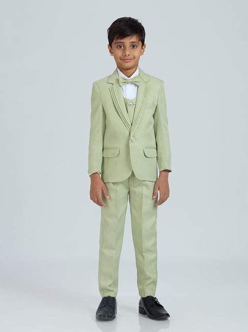 Kids Island Boys Green Regular Fit Suit Set-picture-29