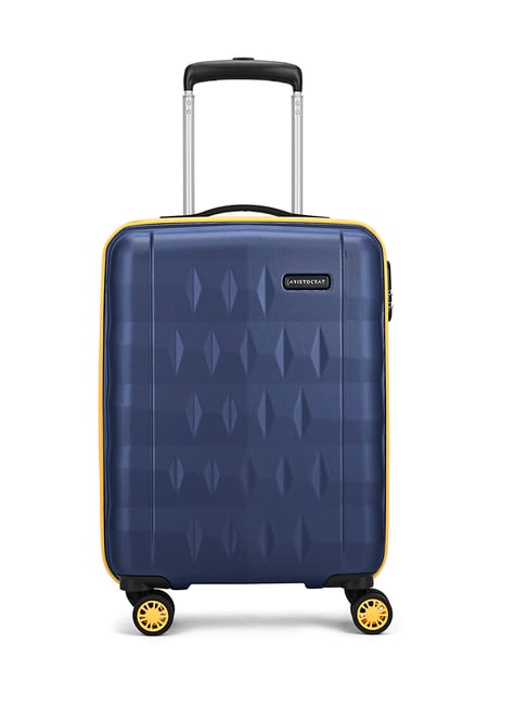 Aristocrat Midnight Blue Comet Textured Small Hard Cabin Trolley
