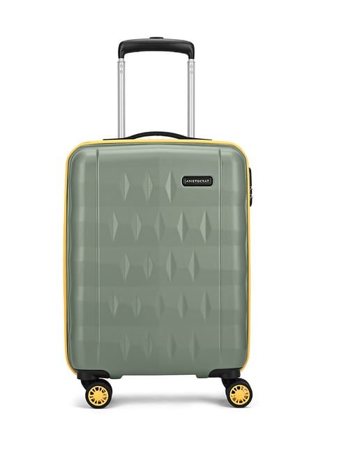 Aristocrat Thyme Green Comet Textured Small Hard Cabin Trolley
