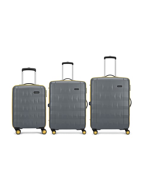 Aristocrat Ceptor Grey Comet Large Hard Checked Luggage Set of 3 - 56, 66, & 76cm