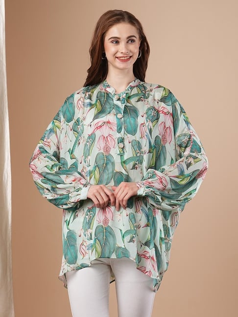 Fashor Mint Green Regular Fit Printed Kurti-picture-43