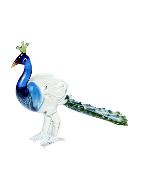 Buy Unravel India Exquisitely Decorative Glass Peacock Figurine