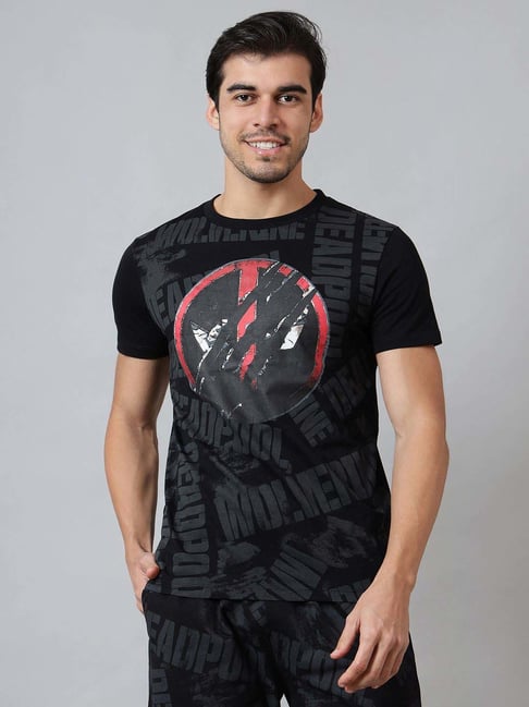 Free Authority Black Cotton Regular Fit Printed T-Shirt-picture-31