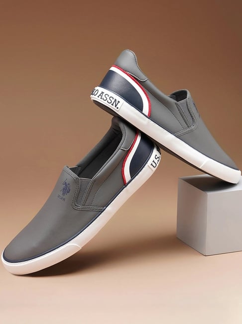 U.S. Polo Assn. Men's TIMEO 3.0 Grey Plimsoll Shoes