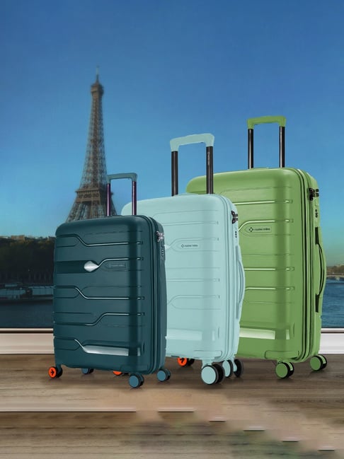 Nasher Miles Paris Multicolor Striped Large Hard Sided Checked Luggage Set of 3 (55, 65 & 75 cm)-image-5