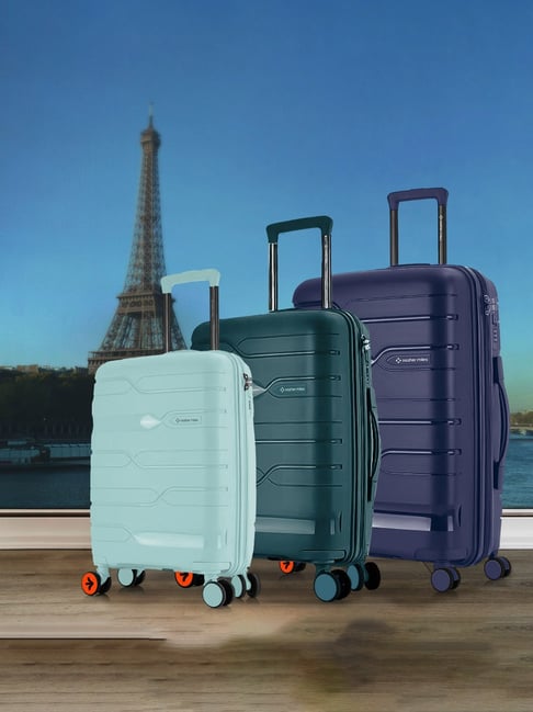 Nasher Miles Paris Multicolor Striped Large Hard Sided Checked Luggage Set of 3 (55, 65 & 75 cm)-image-43