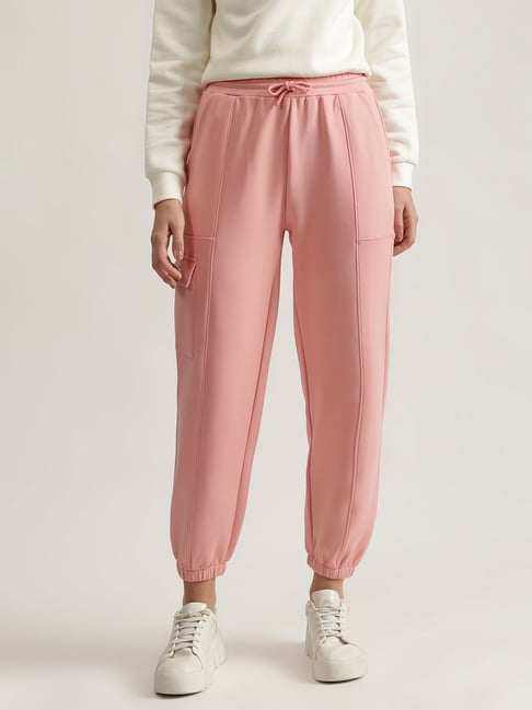Elle Pink Solid Joggers