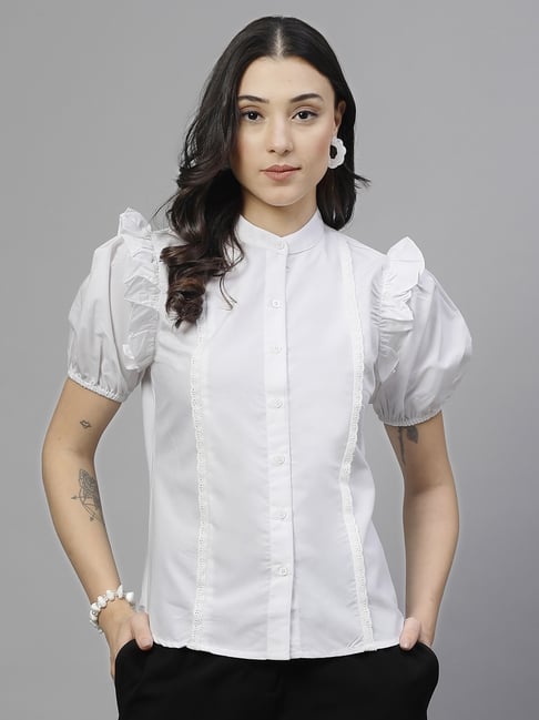 Style Quotient White Blended Solid Shirt-picture-11
