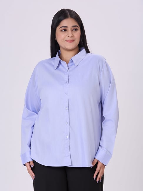 Style Quotient Blue Blended Solid Shirt-picture-47