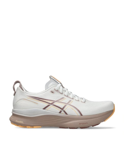 Asics Women's GEL-KAYANO 32 White Orange Glow Running Shoes