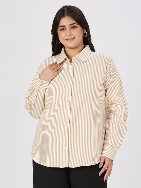 Style Quotient Brown Blended Striped Shirt-picture-23