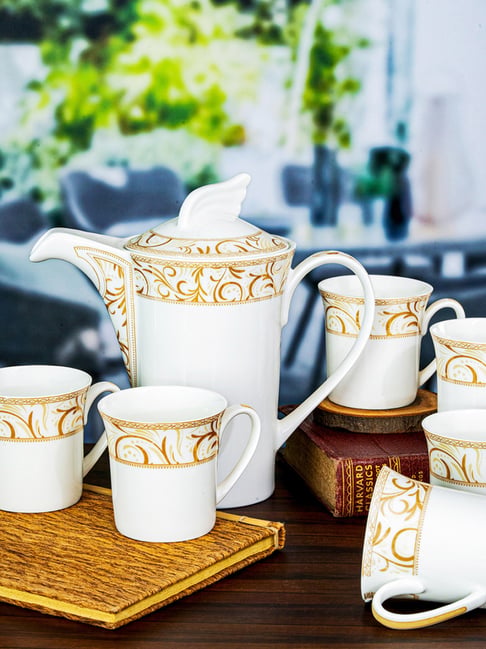 ONEQ オネキュー (China town cabaret) Buy SONAKI White Bone China Cup with Kettle - Set of 7 at Best