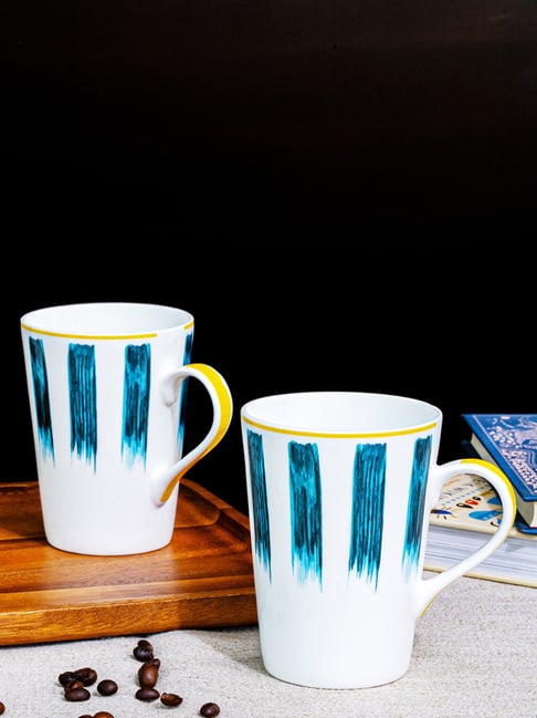 Price History of Goodhomes Fine Bone China Tea Cups/Coffee Mugs with  Stripes Print (Set of 4 Cups). (Made in India) from Amazon 63_51757861